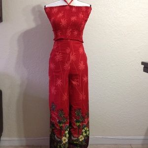 2 pcs, beach coverup pant set.